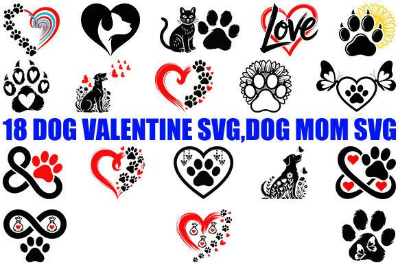 18 Dog Valentine SVG: A Versatile Graphic Design Asset for Bloggers and Content Creators