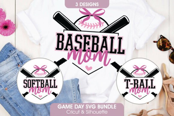 Baseball Softball T-Ball Mom SVG Bundle for Crafts and Graphics