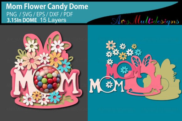 Mom Flower Candy Dome: A Versatile Graphic Design Asset for Crafts and Branding