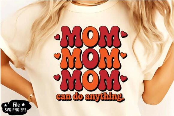 Mom Mom Mom SVG PNG – A Graphic Design Asset for Crafts and Motherhood Merch