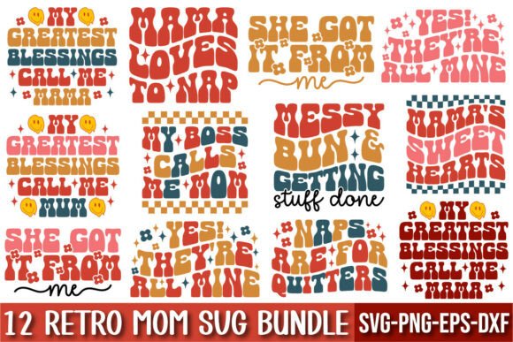 Retro Mom SVG Bundle 5: A Graphic Design Asset for Crafts and Branding