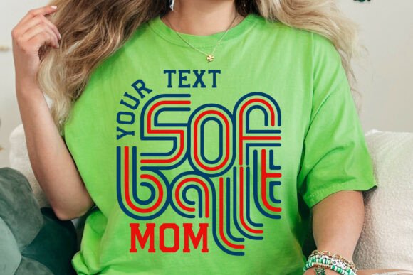 Retro Softball Team Template for Crafts and Graphics