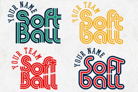 Retro Softball Team Template SVG: A Crafts-Friendly Graphic for Local Business Branding